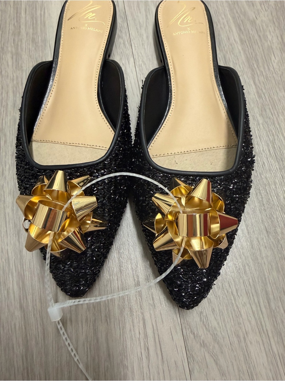 NWT Antonio Melani x The Nat Note Estrella Ornamented Bow Dress Mules Size 7M - Picture 9 of 13